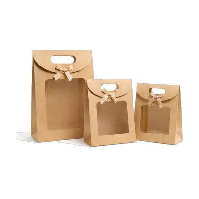 Gift Bag With Window & Ribbon Handle