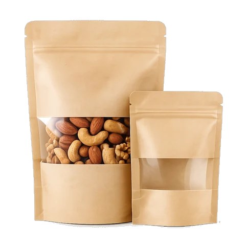 Kraft Zipper Bag With Window